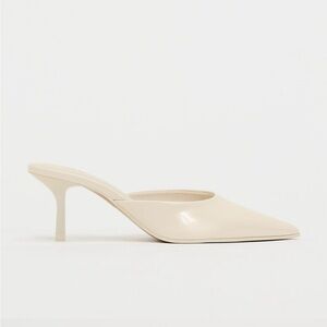 Zara Faux Latent Leather Heeled Mules